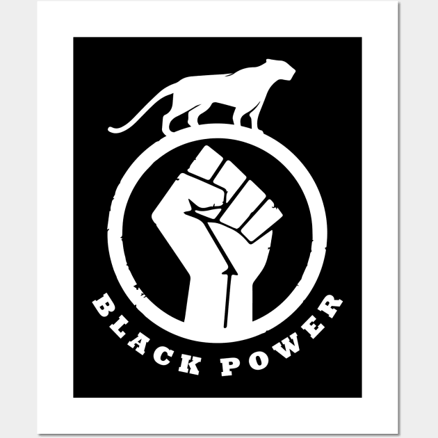 Black Power Fist Panther Front & Back Wall Art by AmineDesigns